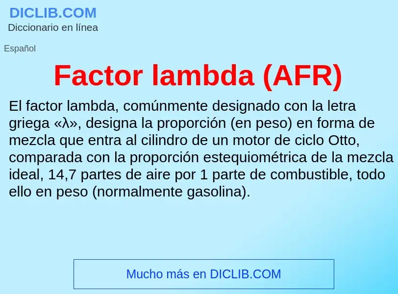 Che cos'è Factor lambda (AFR) - definizione