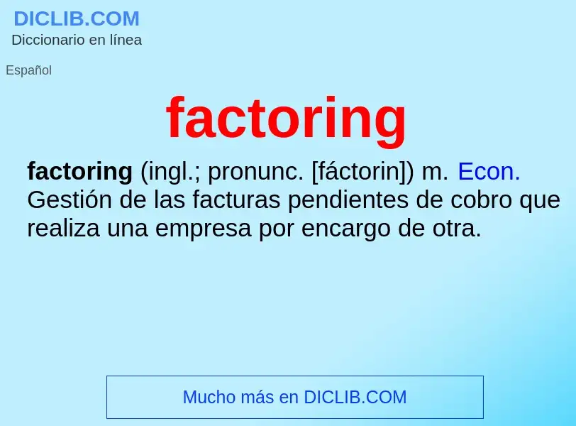 Что такое factoring - определение