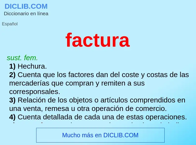 Wat is factura - definition