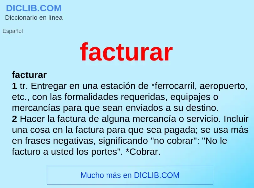 Wat is facturar - definition