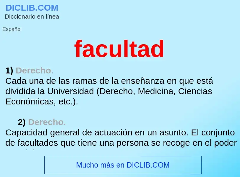 Wat is facultad - definition