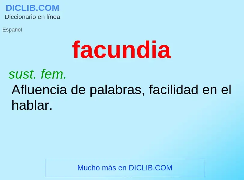 Wat is facundia - definition