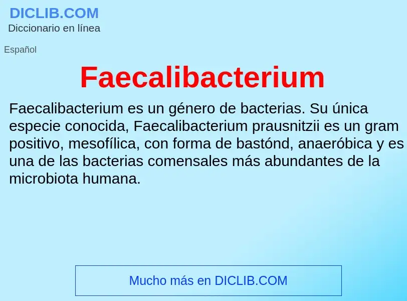 Che cos'è Faecalibacterium - definizione