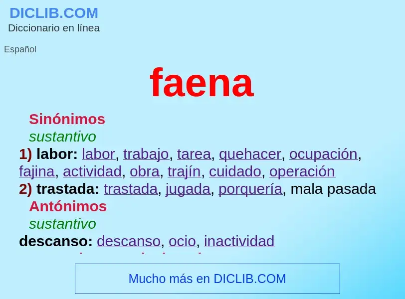 Wat is faena - definition