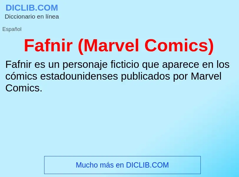 Che cos'è Fafnir (Marvel Comics) - definizione