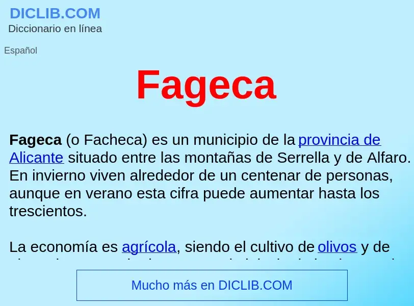 Che cos'è Fageca  - definizione