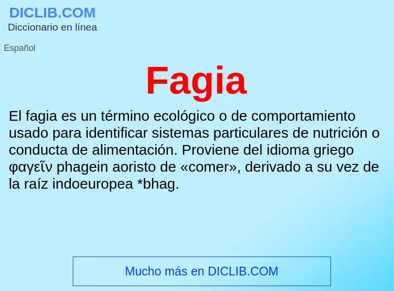 Che cos'è Fagia - definizione