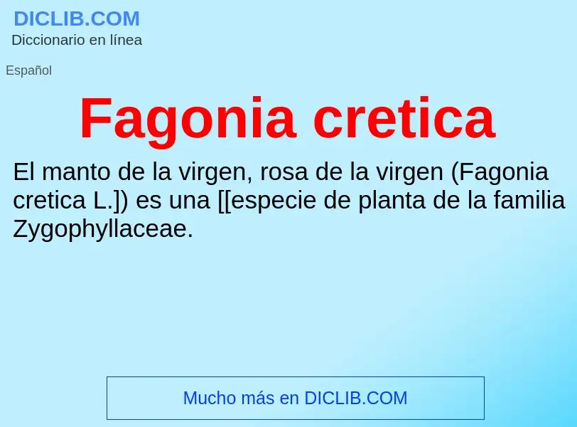 Che cos'è Fagonia cretica - definizione