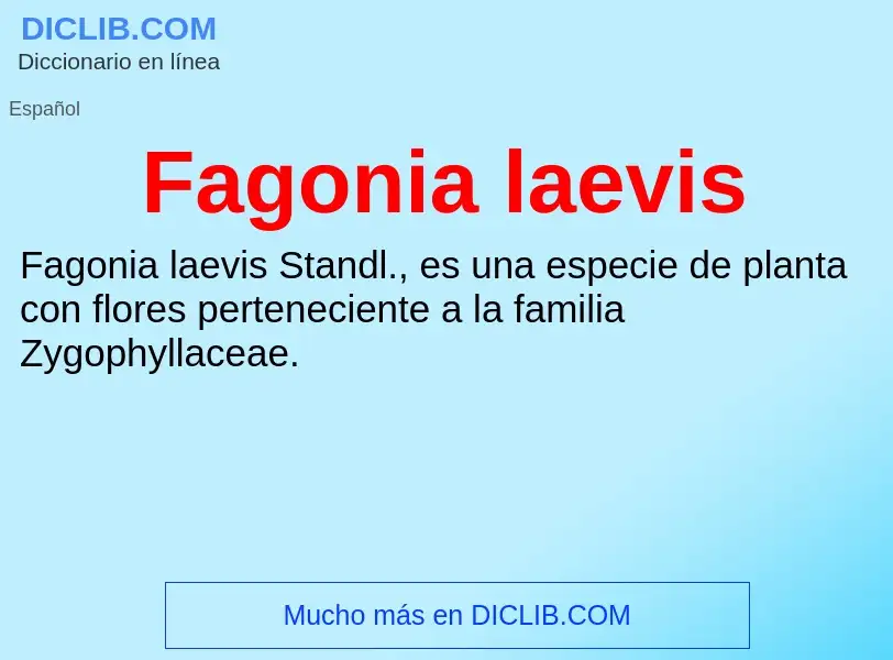 Che cos'è Fagonia laevis - definizione