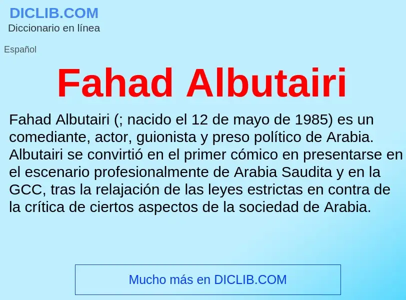 Che cos'è Fahad Albutairi - definizione