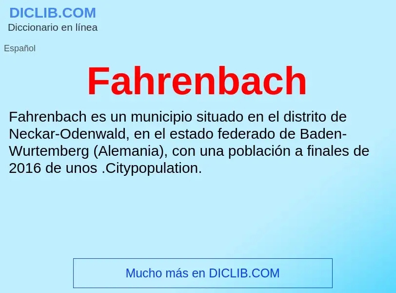 Che cos'è Fahrenbach - definizione