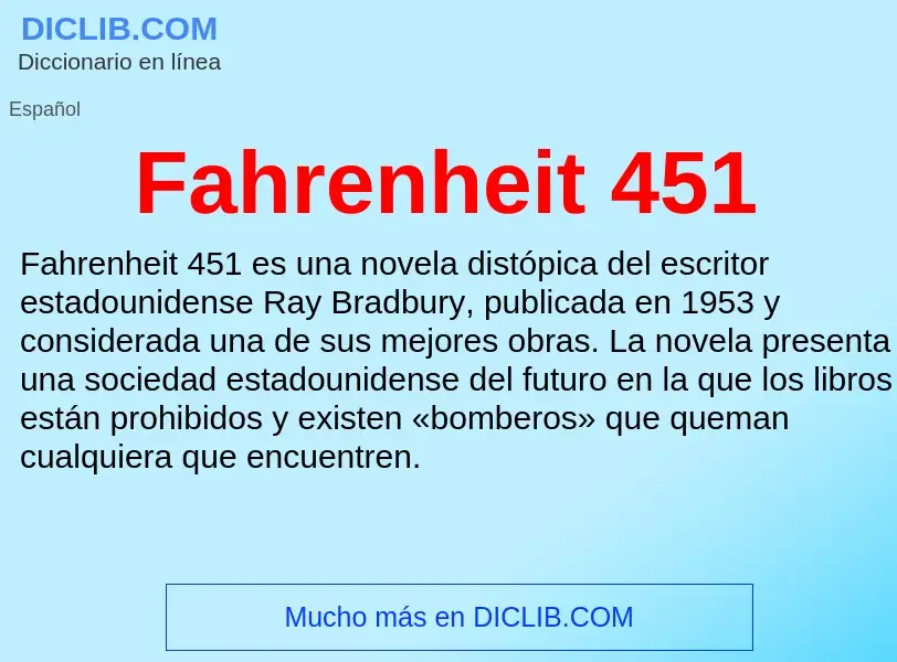 Che cos'è Fahrenheit 451 - definizione