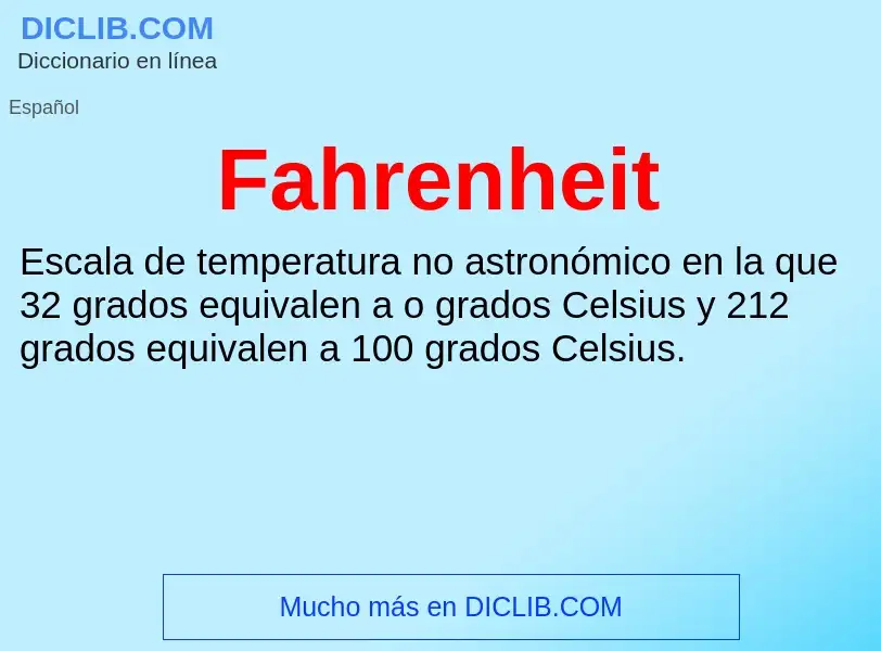 Che cos'è Fahrenheit - definizione