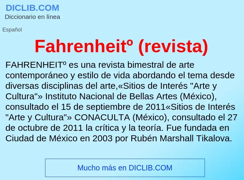 Che cos'è Fahrenheitº (revista) - definizione