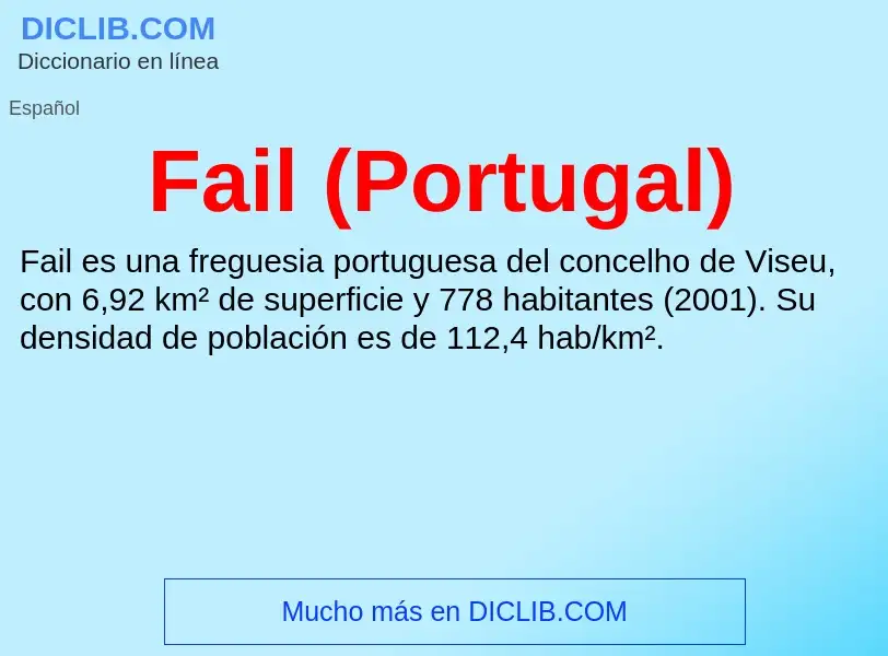 Che cos'è Fail (Portugal) - definizione