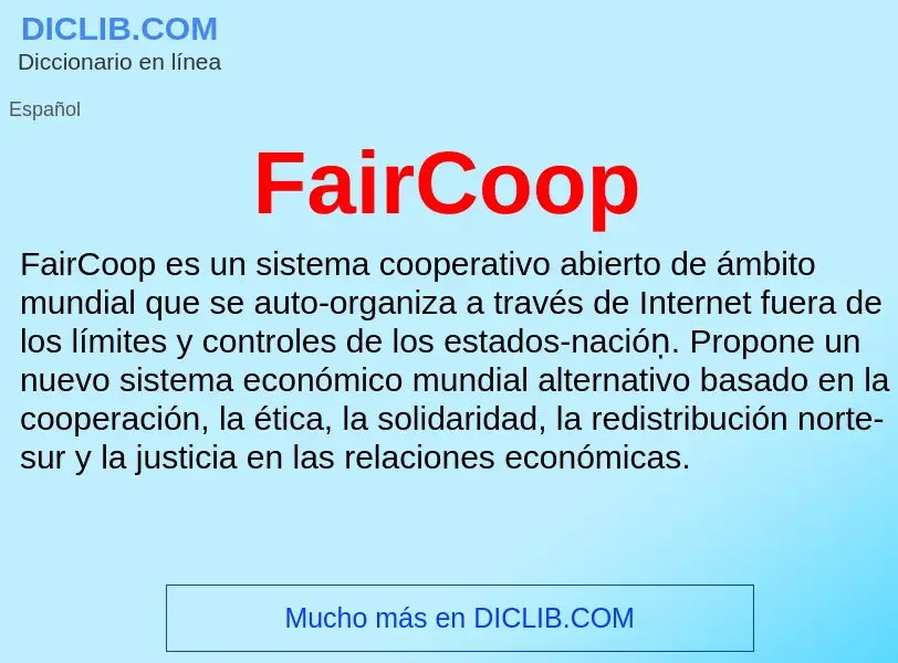 Che cos'è FairCoop - definizione