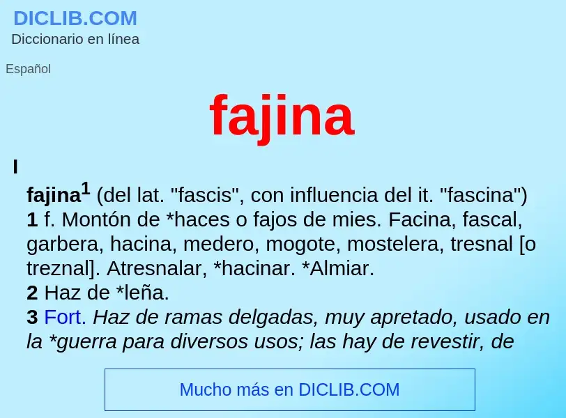 Che cos'è fajina - definizione