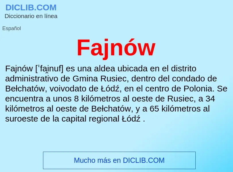 Che cos'è Fajnów - definizione