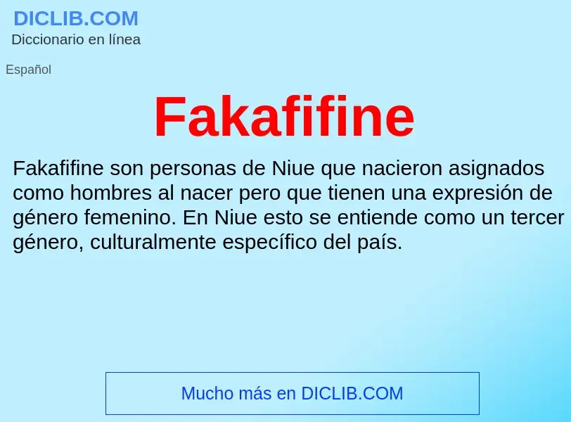 Che cos'è Fakafifine - definizione