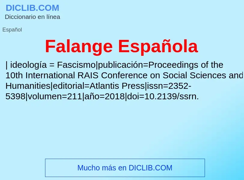 ¿Qué es Falange Española? - significado y definición