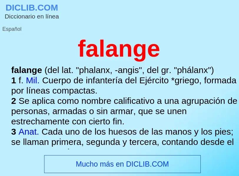 O que é falange - definição, significado, conceito