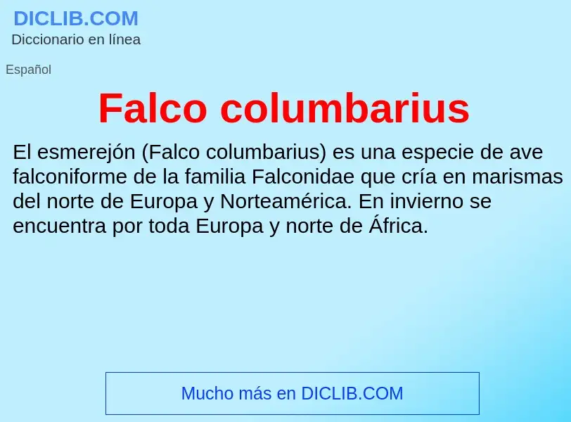 What is Falco columbarius - meaning and definition