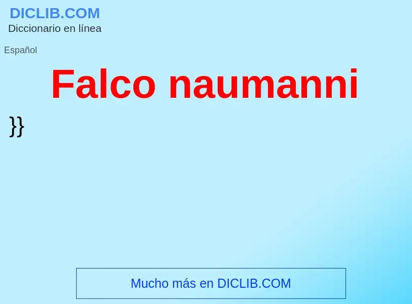 What is Falco naumanni - definition