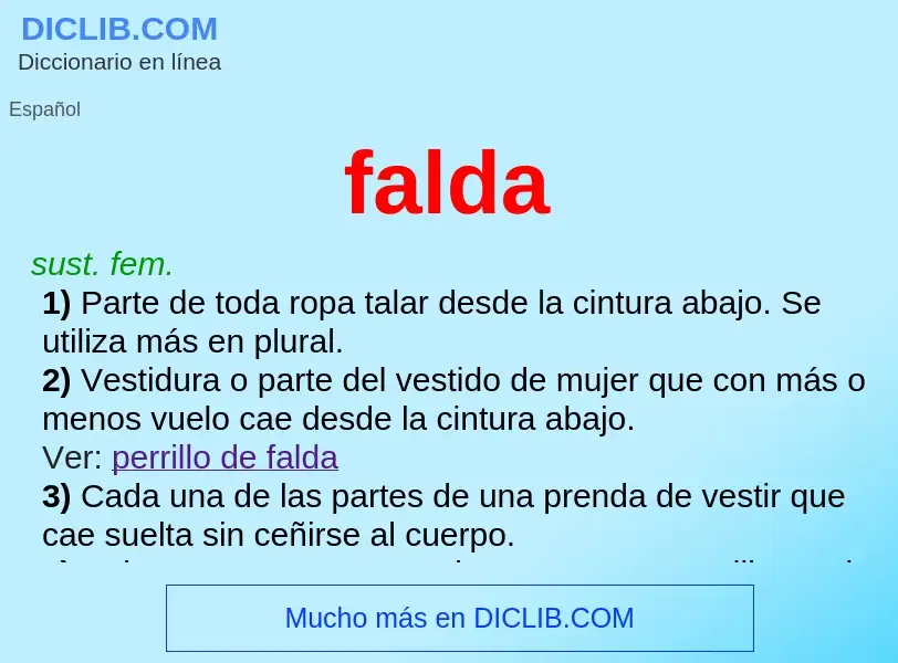 Was ist falda - Definition