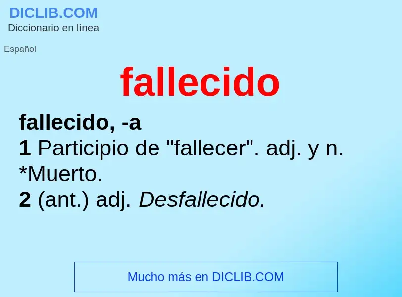 Was ist fallecido - Definition