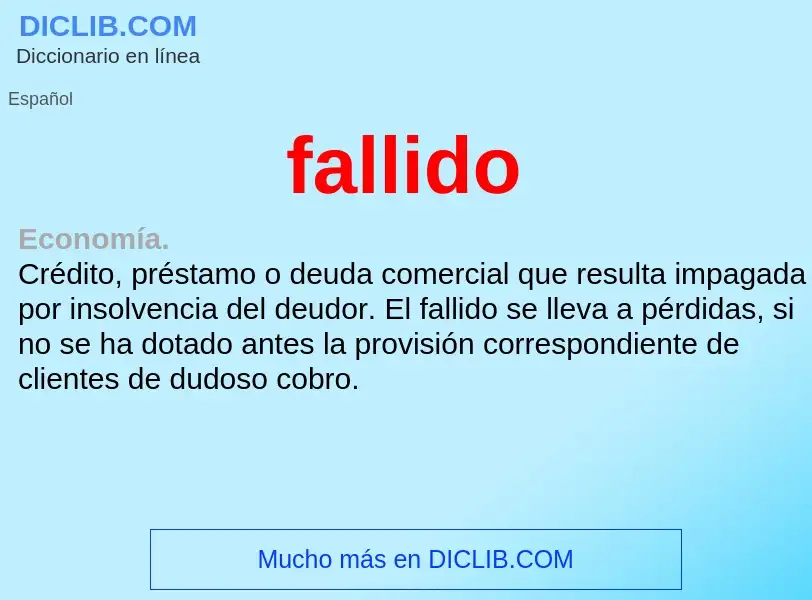 Was ist fallido - Definition