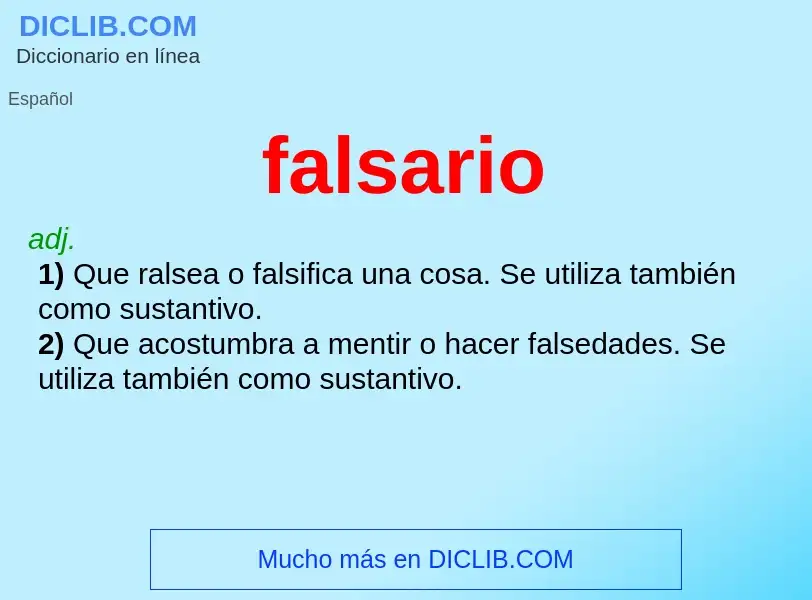 O que é falsario - definição, significado, conceito