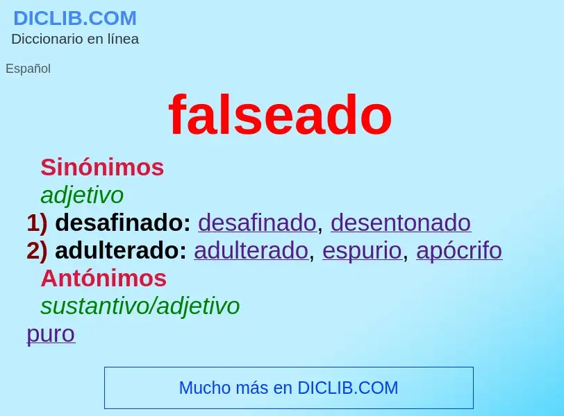 What is falseado - meaning and definition