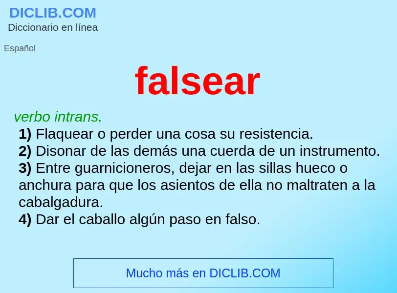 What is falsear - definition