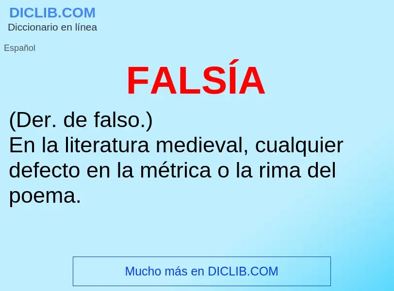 ¿Qué es FALSÍA? - significado y definición