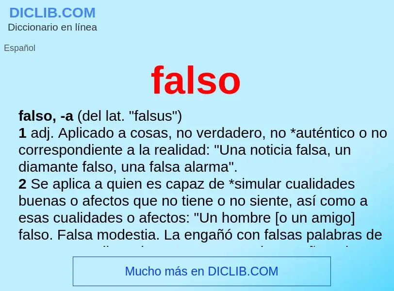 O que é falso - definição, significado, conceito