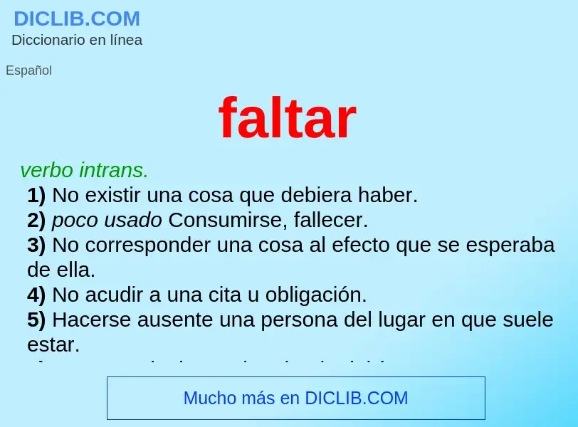 What is faltar - definition