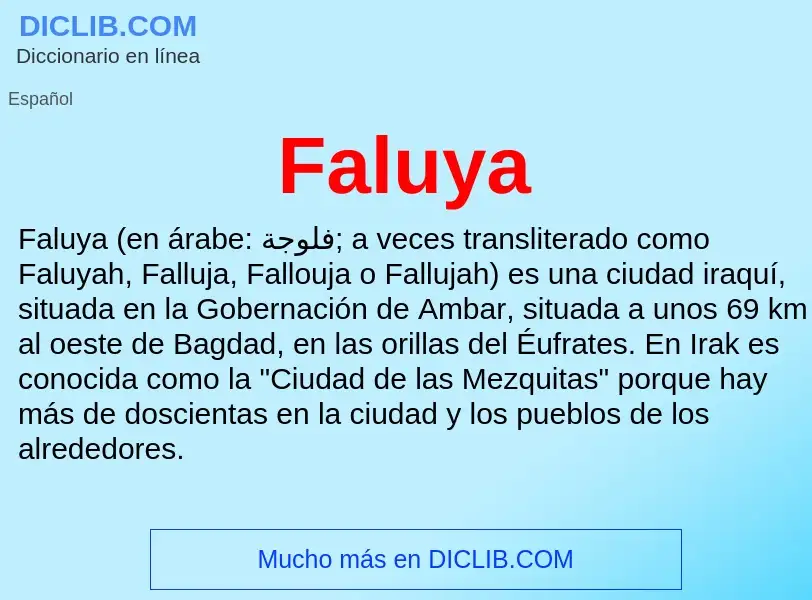 ¿Qué es Faluya? - significado y definición