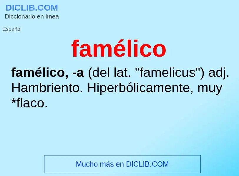 What is famélico - definition