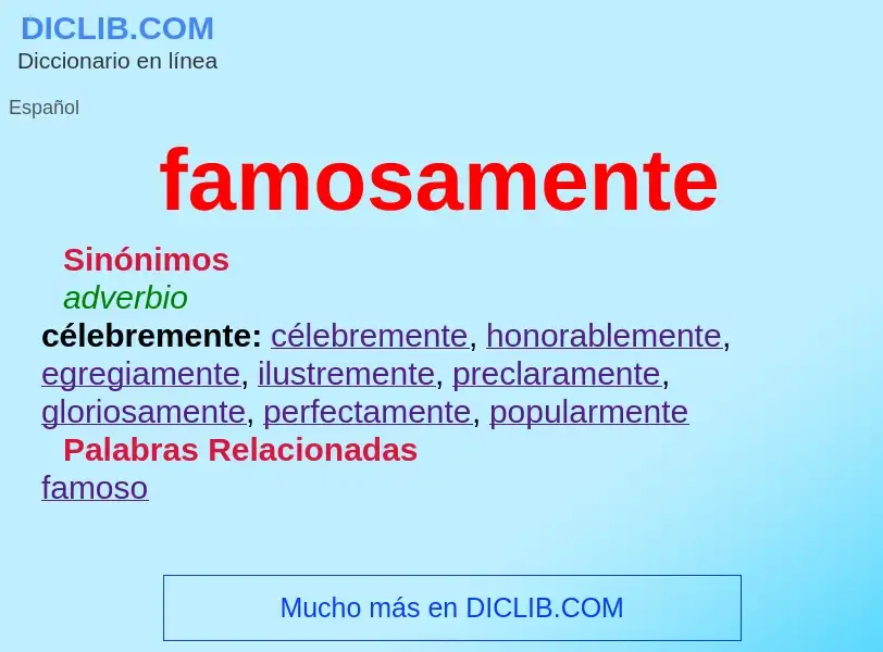 What is famosamente - meaning and definition