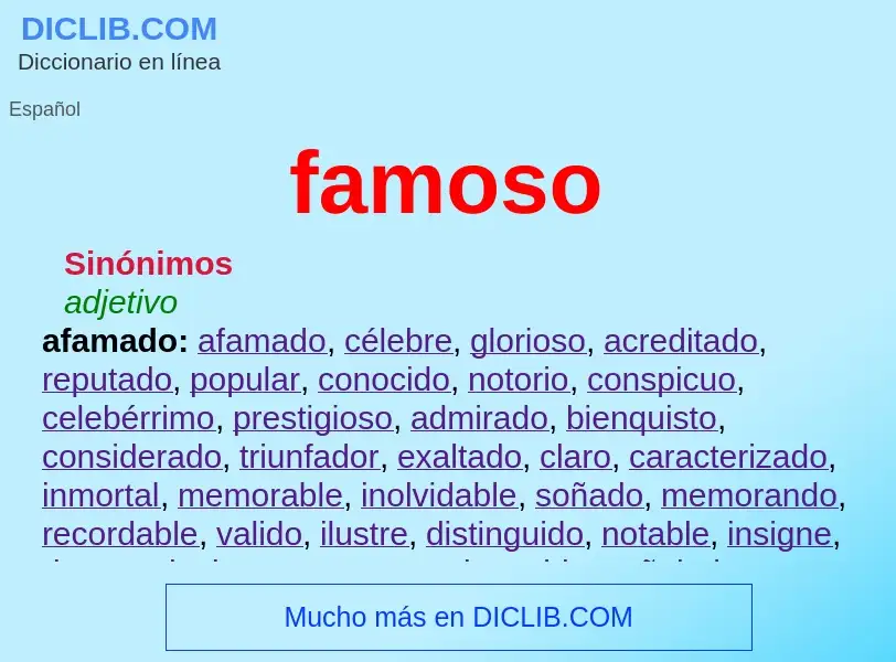 What is famoso - meaning and definition