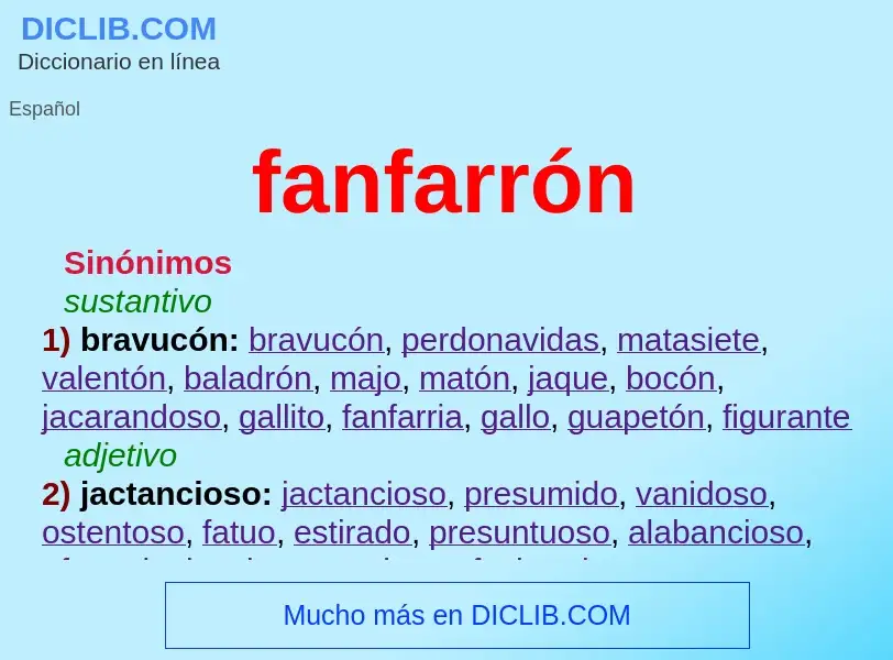 What is fanfarrón - meaning and definition