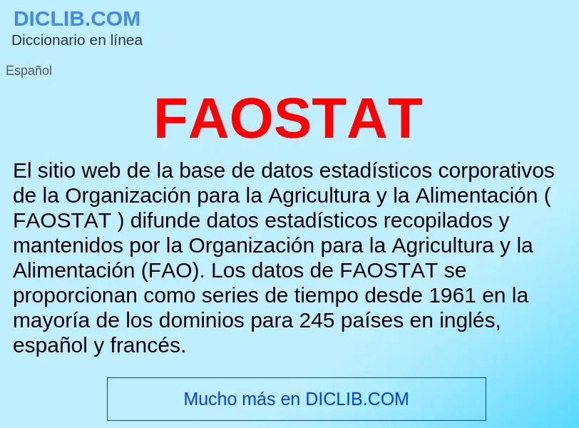 O que é FAOSTAT - definição, significado, conceito