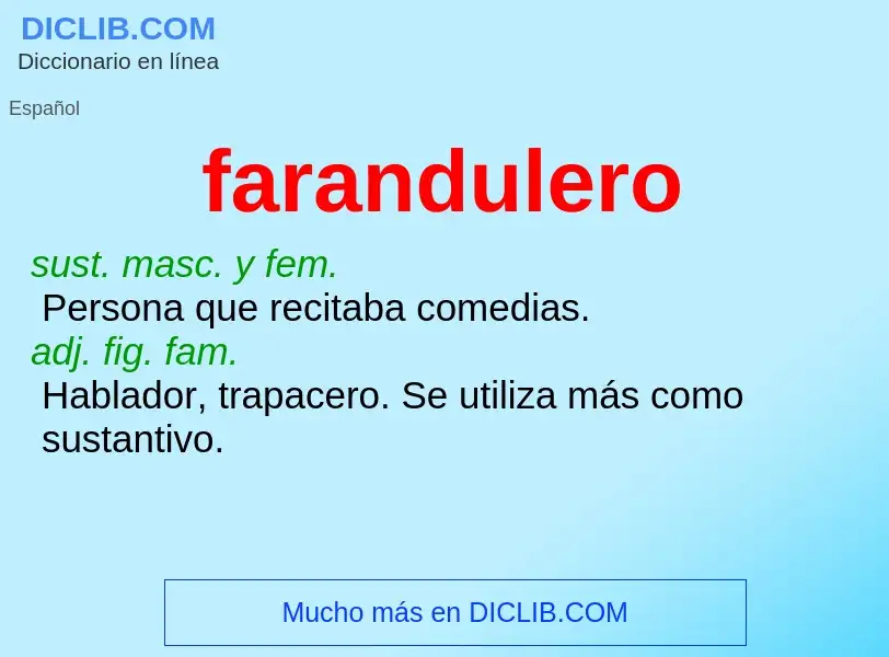 What is farandulero - definition