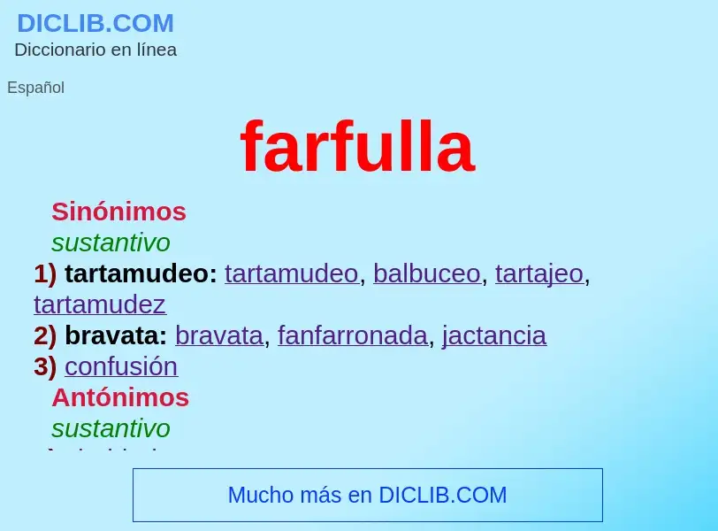 O que é farfulla - definição, significado, conceito