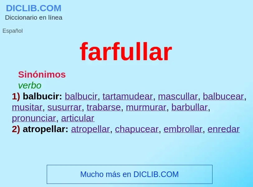 What is farfullar - definition