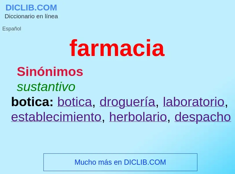 Che cos'è farmacia - definizione