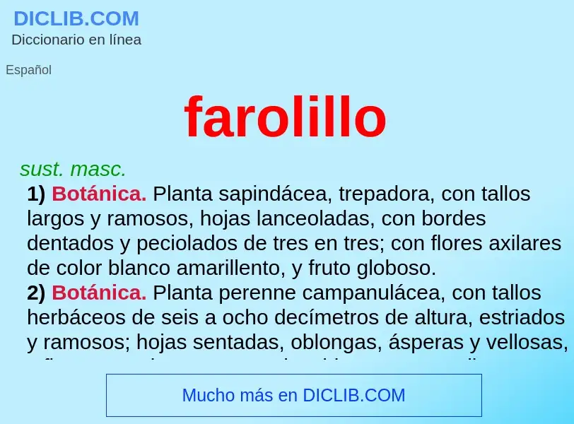 ¿Qué es farolillo? - significado y definición