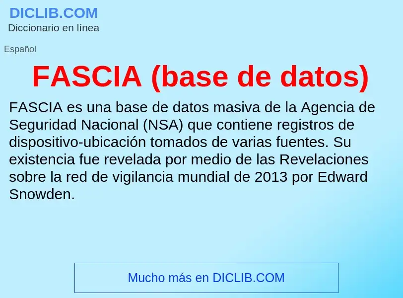 O que é FASCIA (base de datos) - definição, significado, conceito