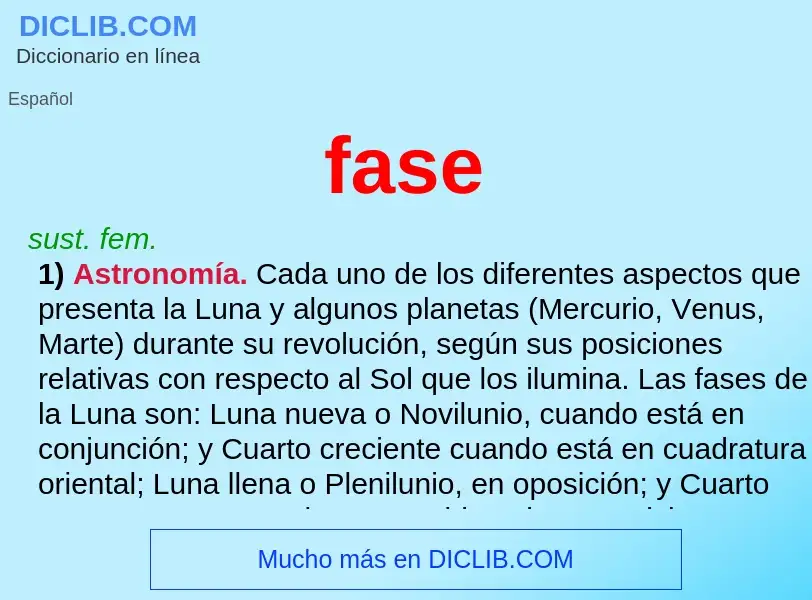 What is fase - meaning and definition