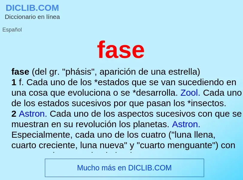 ¿Qué es fase? - significado y definición